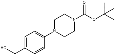 4-(4-N-BOC-哌嗪基)苄醇;4-(4-BOC-哌嗪-1-基)苯甲醇 结构式