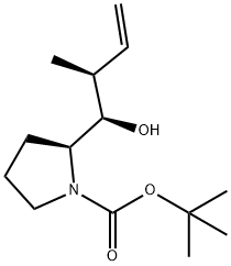 (S)-叔丁基 2-((1R,2S)-1-羟基-2-甲基丁-3-烯-1-基)吡咯烷-1-羧酸甲酯 结构式