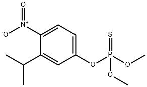 Phosphorothioic acid O,O-dimethyl O-(3-isopropyl-4-nitrophenyl) ester 结构式