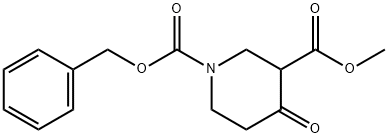 4-氧代-1,3-哌啶二羧酸 1-苄酯 3-甲酯 结构式