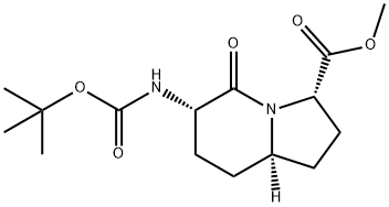 METHYL (3S,6S,8AR)-6-[(TERT-BUTOXYCARBONYL)AMINO]-5-OXOOCTAHYDROINDOLIZINE-3-CARBOXYLATE 结构式