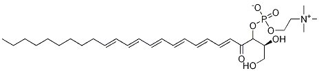 2-Docosahexaenoyl-sn-glycero-3-phosphocholine 结构式