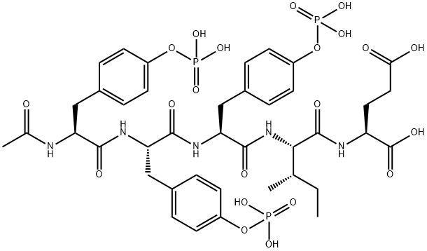 AC-TYR(PO3H2)-TYR(PO3H2)-TYR(PO3H2)-ILE-GLU-OH 结构式