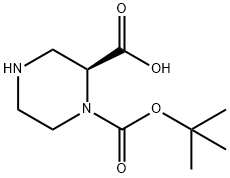 (S)-1-Boc-哌嗪-2-羧酸 结构式