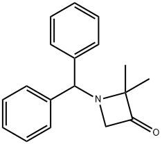 1-二苯甲基-2,2-二甲基氮杂环丁烷-3-酮 结构式