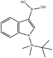 [1-(叔丁基二甲基硅烷基)-1H-3-吲哚基]硼酸 结构式