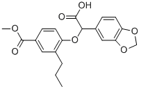 2-(苯并[D][1,3]二氧杂环戊烯-5-基)-2-(4-(甲氧基羰基)-2-丙基苯氧基)乙酸 结构式