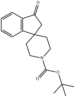 2,3-二氢-3-氧代螺[1H-茚-1,4'-哌啶]-1'-甲酸叔丁酯 结构式