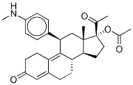 17Α-乙酰氧基-11Β-[4-(N-甲基氨基)-苯基]- 19-去甲孕甾-4,9-二烯-3,20-二酮 结构式