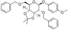 4-甲氧苯基-2,6-二-O-苄基-3,4-O-异亚丙基-Β-D-吡喃半乳糖苷 结构式