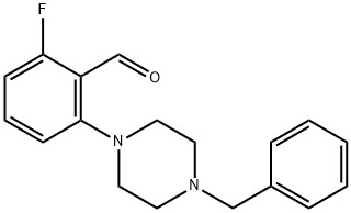 2-(4-苄基哌嗪O-1-基)-6-氟苯甲醛 结构式