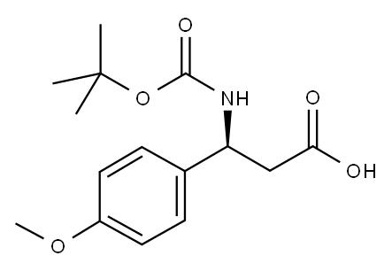 (S)-Boc-4-甲氧基-beta-苯丙氨酸 结构式