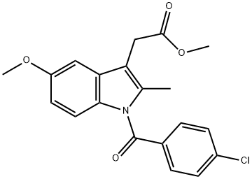 1-(4-氯苯甲酰基)-5-甲氧基-2-甲基-1H-吲哚-3-乙酸甲酯 结构式