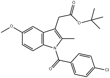 1H-Indole-3-acetic acid, 1-(4-chlorobenzoyl)-5-Methoxy-2-Methyl-, 1,1-diMethylethyl ester 结构式