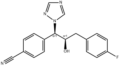 4-[(1R,2R)-3-(4-氟苯基)-2-羟基-1-(1,2,4-三氮唑-1-基)丙基]苄腈 结构式