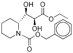 Ethyl N-Benzyloxycarbonyl-3-[(2R)-piperidinyl)]-(2R,3S)-dihydroxrpropanoate 结构式