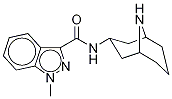 向内-N-(9-甲基-9-氮杂双环[3.3.1]壬烷-3基)-1-甲基-1H-吲唑-3-甲酰胺 结构式