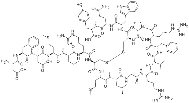 H-ASP-PHE-ASP-MET-LEU-ARG-CYS-MET-LEU-GLY-ARG-VAL-PHE-ARG-PRO-CYS-TRP-GLN-TYR-;H-ASP-PHE-ASP-MET-LEU-ARG-CYS-MET-LEU-GLY-ARG-VAL-PHE-ARG-PRO-CYS-TRP-GLN-TYR-OH;ASP-PHE-ASP-MET-LEU-ARG-CYS-MET-LEU-GLY-ARG-VAL-PHE-ARG-PRO-CYS-TRP-GLN-TYR;(PHE13,TYR19)-MCH (HUMAN, MOUSE, RAT);(PHE13,TYR19)-MELANIN-CONCENTRATING HORMONE (HUMAN, MOUSE, R 结构式