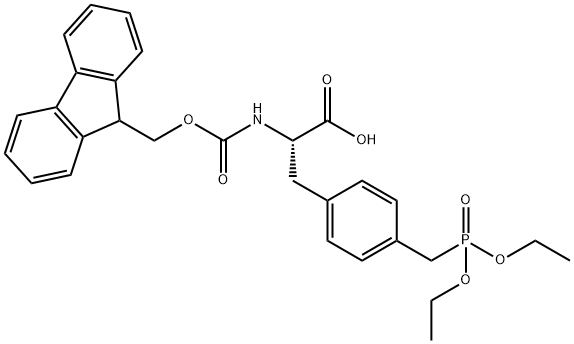 FMOC-4-二乙基磷酸甲基-L-苯丙氨酸 结构式