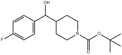 4-((4-氟苯基)(羟基)甲基)哌啶-1-甲酸叔丁酯 结构式