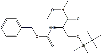 (R)-2-(CBZ-AMINO)-3-(TERT-BUTYLDIMETHYLSILYLOXY)-N-METHOXY-N-METHYLPROPANAMIDE 结构式