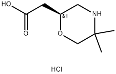 2-[(2S)-5,5-二甲基吗啡啉-2-基]乙酸 结构式