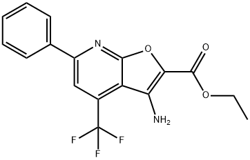 3-氨基-6-苯基-4-(三氟甲基)呋喃[2,3-B]吡啶-2-甲酸乙酯 结构式