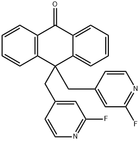 10,10-双[(2-氟-4-吡啶基)甲基]-9(10H)-蒽酮 结构式