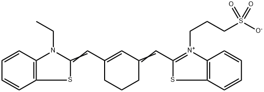 3-(2-[(3-([3-ETHYL-1,3-BENZOTHIAZOL-2(3H)-YLIDENE]METHYL)-2-CYCLOHEXEN-1-YLIDENE)METHYL]-1,3-BENZOTHIAZOL-3-IUM-3-YL)-1-PROPANESULFONATE 结构式