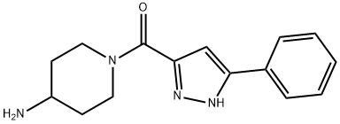 1-[(3-Phenyl-1H-pyrazol-5-yl)-carbonyl]piperidin-4-amine 结构式