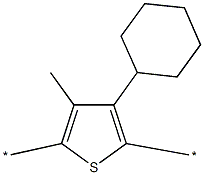 聚(3-环己基-4-甲基噻吩-2,5-二基) 结构式