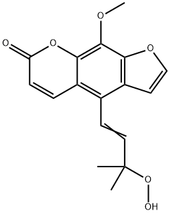 4-(3-hydroperoxy-3-methyl-1-butenyl)-9-methoxy-7H-furo(3,2-g)(1)benzopyran-7-one 结构式