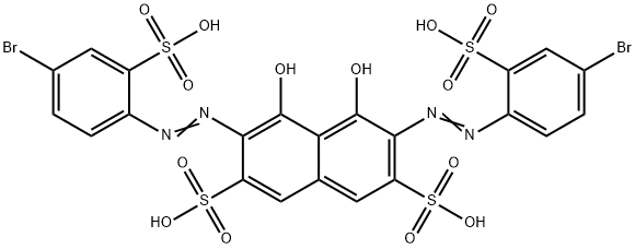 3,6-二[(4-溴-2-磺基苯基)偶氮]-4,5-二羟基萘-2,7-二磺酸 结构式