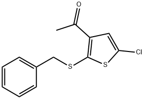 1-(2-(苄基硫代)-5-氯噻吩-3-基)乙酮 结构式