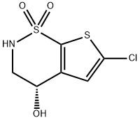 (S)-6-氯-3,4-二氢-2H-噻吩[3,2-E]-1,2-噻嗪-4-醇 1,1-二氧化氮 结构式