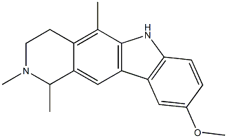 (+)-2,3,4,6-tetrahydro-9-methoxy-1,2,5-trimethyl-1H-pyrido[4,3-b]carbazole 结构式
