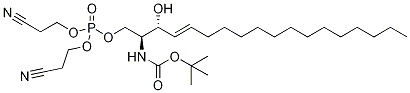 Bis(2-cyanoethyl)-1-(N-tert-butyloxycarbonyl)-D-erythro-D-sphingosine-1-phosphate 结构式