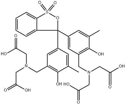 N,N-[3H-2,1-苯并恶硫羟-3-亚基双[(6-羟基-5-甲基-3,1-亚苯基)亚甲基]]双[N-(羧基甲基)甘氨酸]-S,S-二氧化物 结构式