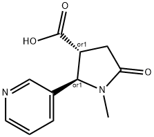 反-1-甲基-4-羧基-5-(3-吡啶基)-2-吡咯烷酮 结构式