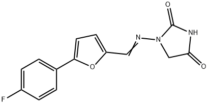 1-[[[5-(4-Fluorophenyl)furan-2-yl]methylene]amino]-2,4-imidazolidinedione 结构式