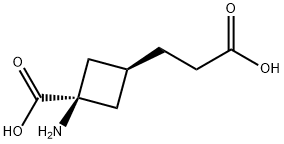 Cyclobutanepropanoic acid, 3-amino-3-carboxy-, trans- (9CI) 结构式