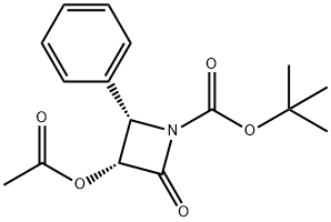 (3R,4S)-1-叔丁氧基羰基-3-乙酰氧基-4-苯基-2-丙内酰胺 结构式