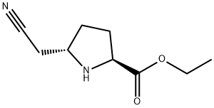 L-Proline, 5-(cyanomethyl)-, ethyl ester, trans- (9CI) 结构式