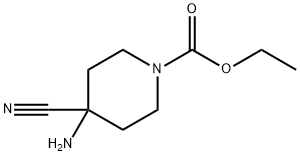 1-Piperidinecarboxylicacid,4-amino-4-cyano-,ethylester(9CI) 结构式