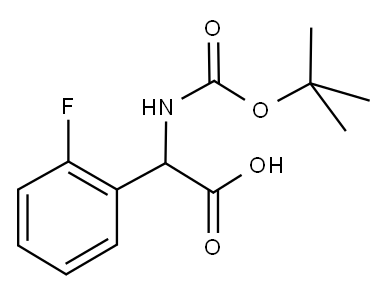 N-BOC-DL-2-氟苯甘氨酸 结构式