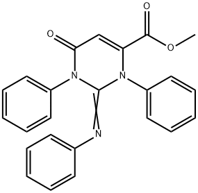 1,2,3,6-Tetrahydro-6-oxo-1,3-diphenyl-2-(phenylimino)-4-pyrimidinecarboxylic acid methyl ester 结构式