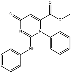 1,2,3,6-Tetrahydro-6-oxo-3-phenyl-2-(phenylimino)-4-pyrimidinecarboxylic acid methyl ester 结构式