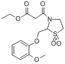 3-Thiazolidinepropanoic acid, 2-((2-methoxyphenoxy)methyl)-beta-oxo-,  ethyl ester, 1,1-dioxide 结构式