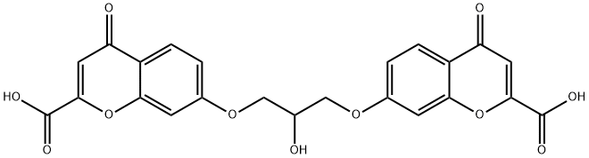 1,3-bis(2-carboxychromone-7-oxy)-2-hydroxypropane 结构式