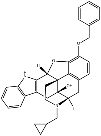 17-(CYCLOPROPYLMETHYL)-6,7-DEHYDRO-4,5-EPOXY-3-BENZYLOXY-14-HYDROXY-6,7,2',3'-INDOLOMORPHINAN 结构式